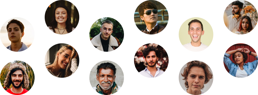 Happy faces of all nationalities